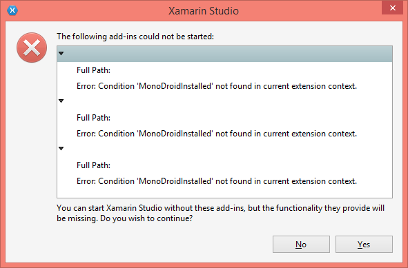 android emulator for xamarin on mac execution failed after closing